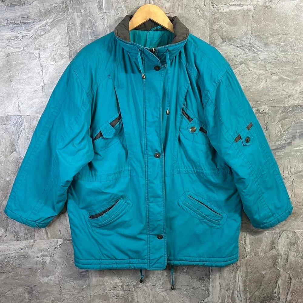 Current Seen Blue and green vintage 90s ski jacket adjustable waist Woman's‎ LG